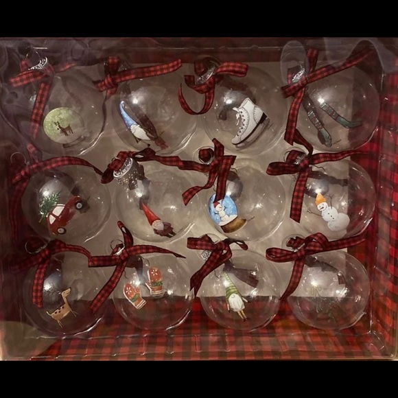 SALE Rae Dunn Glass Christmas Ornaments - Picture 2 of 4